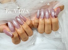 ユーネイルズ 恵比寿(Yu.NAILS.)/冬モーヴピンクフラッシュネイル