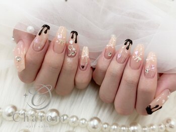 ガーリーバレンタインネイル