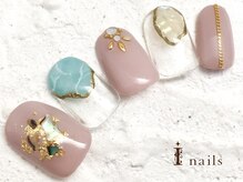 アイネイルズ 横浜WEST店(I-nails)/大理石ベージュネイル　8480円