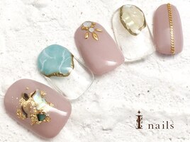 大理石ベージュネイル　8480円
