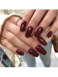 ボルドーワンカラーネイル☆