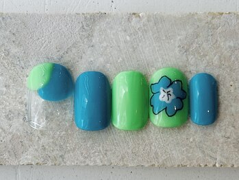 カラ ネイル 中津店(calla nail)/涼しげ♪Flower nail