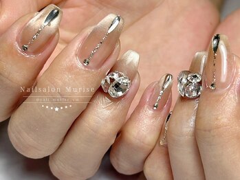 【マグネット×フレンチネイル】