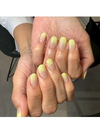 ガラスフレンチ/紫陽花ネイル