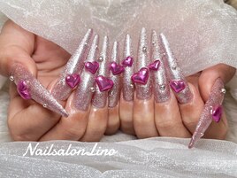 メタリックハートネイル