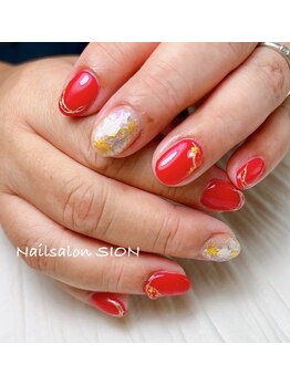 天然石ネイル【シトリン】