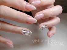 モアナ なんば店(MOANA)/綺麗め♪ストーン敷きつめnail