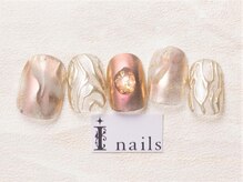 アイネイルズ 池袋店(I-nails)/ブラウンミラークリアデザイン