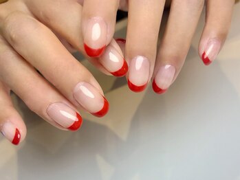 キラネイル アンド アイラッシュ by World Beauty(KIRA)/赤フレンチ