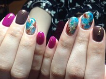 ラウト デコレーションアンドネイルサロン(Lauto Decoration&Nail Salon)/クリア感タイダイ柄ネイル