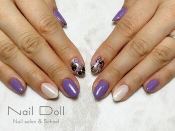 ネイルドール(Nail Doll)/パープルフラワー