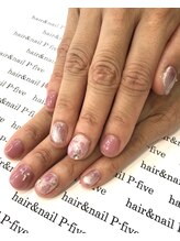 ヘアアンドネイル ピーファイブ(P-five)/大人ピンクギャラクシーネイル！