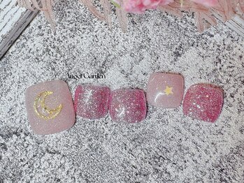 エンジェルガーデンネイル 池袋店(Angelgarden nail)/フット|キラキラピンクネイル