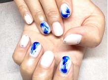 パープルの爪屋/もやもやネイル！夏らしく♪