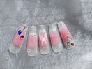 様々色でのチーク定額ネイル