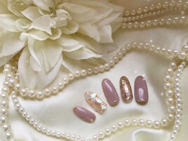 キラキラシェルネイル