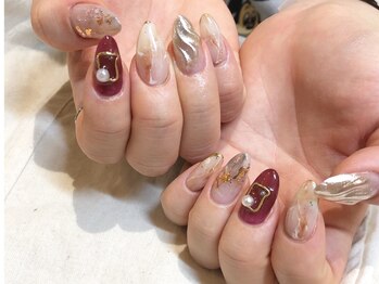 アース コアフュールボーテ 笛吹店(EARTH coiffure beaute)/大理石ネイル 9500