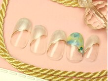 ネイルアンドアイラッシュ リラ 東三国店(Rela)/タイダイフレンチ(色変更もOK)