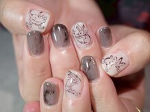 ネイル アトリエ コモード(nail atelier Comodo)/絵画ネイル[鳥獣戯画]