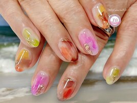 カラフルニュアンスネイル♪