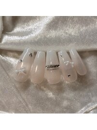 ホワイトグラデーション×リボン