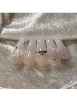 キコ 仙台東口店(kico)/ホワイトグラデーション×リボン