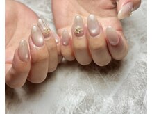 冬ネイル/チェック/リボン/シルバー/マグネット/推し活