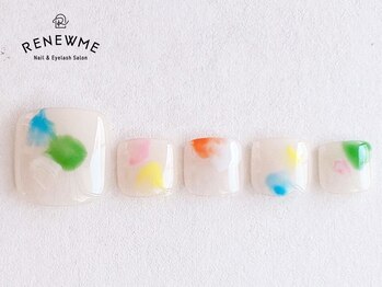 レニューム 祖師ヶ谷大蔵店(RENEWME)の写真/春フットは鮮やかなトレンドカラーで明るく華やかにオシャレを満喫☆シンプルからゴージャスまでご用意♪