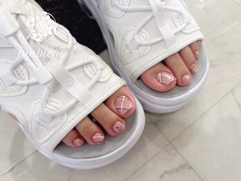 ネイルスタジオ アンビエント 表町店(Nail Studio ambient)/フットネイル チェック柄