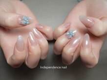 インディペンデンス(Independence)/長さ出し＋パーツ＋ミラーネイル