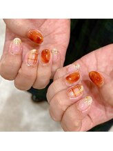 ナンバーネイル 立川(N゜Nail)/check×べっ甲ネイル
