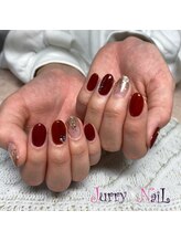 ジュリーネイル 所沢店/赤ネイルアレンジ