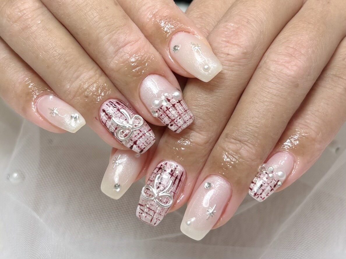 48))ハートネイル ネイルチップ ボルドーネイル フレンチガーリー ホワイト 550f63aa5dd9dfb80a4ad638e6c3a4