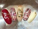 ツイードクリスマスネイル¥8200