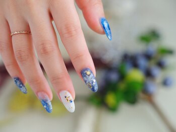 ソウ 難波店 nail salon Sou/ブルー結晶nail