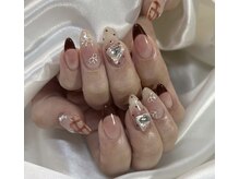 クイーンズネイル(Queeens nail)/チェックネイル　ワンホン