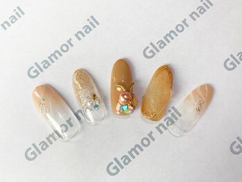 グラマーネイル(Glamor nail)/宝石ネイル×大理石