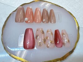 秋ネイル　レオパードネイル