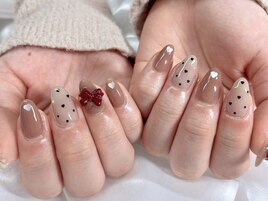 ブラウンベージュ×ドット ¥9900