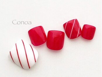 コノア(conoa)/レッドストライプネイル