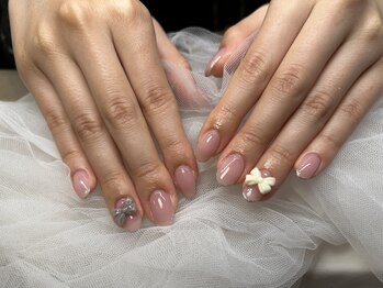 ジョアネイル(JOA Nail)/ワンカラー+先端ライン+パーツ