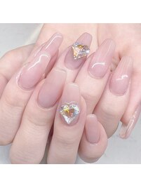 シンプルハートネイル