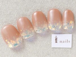 オーロラホログラムネイル￥7000