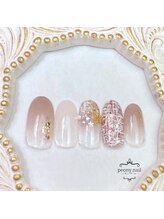 ピオニーネイル(peony nail)/11月新作　ブラウンツイード