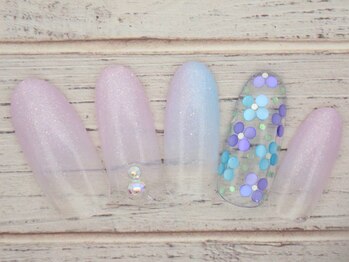 ワンネイル(ONE NAIL)/#梅雨ネイル#紫陽花