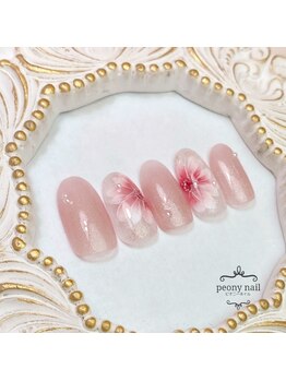 ピオニーネイル(peony nail)/11月新作　ウィンターフラワー