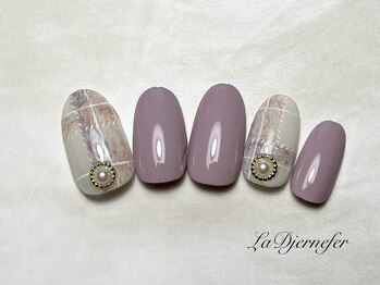 ジェルネフェル(LaDjernefer)/くすみピンク×チェック柄