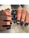 【アート】NAVY  RIBBON DOT