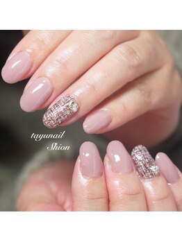 たゆ ネイル(たゆnail)/大人可愛いツイードネイル