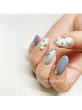 クランベリーネイル 代官山 恵比寿(cranberry nail)/透け感ブルー×ミントグリーン　
